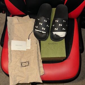 Gucci Black Logo Slide Sandals